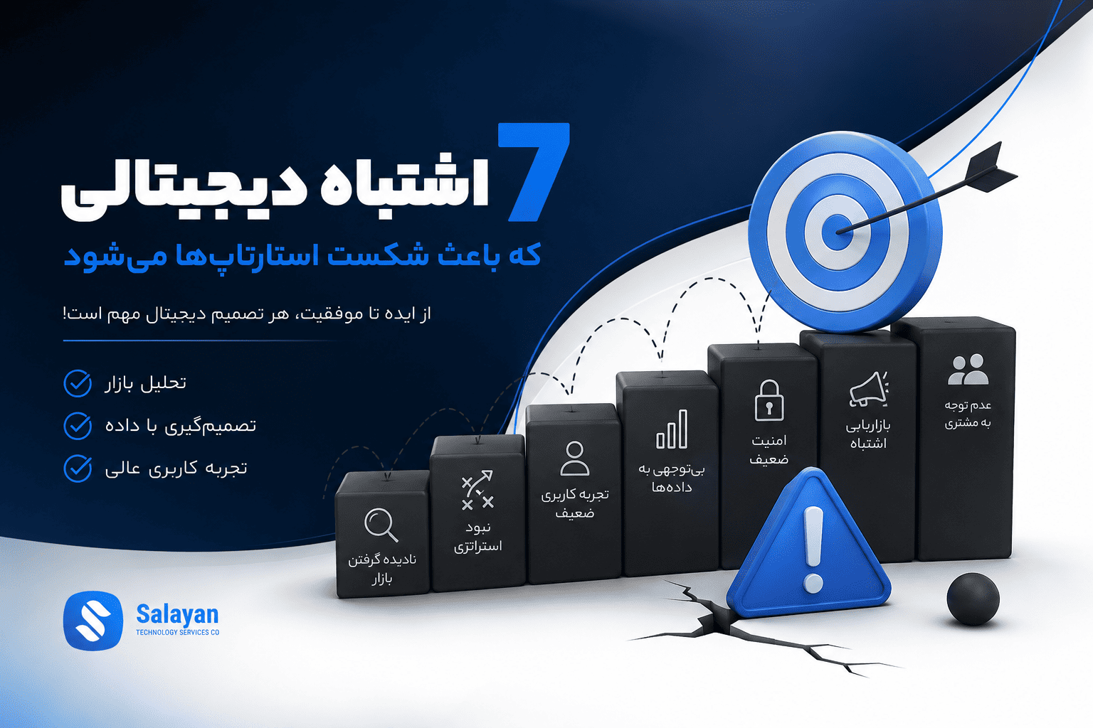 ۷ اشتباه دیجیتالی که باعث شکست استارتاپ‌ها می‌شود؛ راهنمای سئو، بازاریابی دیجیتال و رشد کسب‌وکارهای نوپا